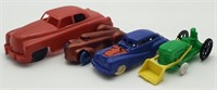 Lot Of Vintage Plastic Cars & Tractor. Largest