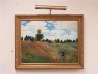 "The Poppy Field" after Claude Monet, oil on can