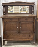 (AM) Wooden Buffet/Sideboard With Mirror Item Has