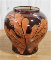 (AM) Brown/orange pottery vase.  Measures 10"