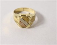 417 Italy Tri - Color Men's Gold Ring