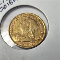 1894 22K Victoria British Half Sovereign Gold Coin