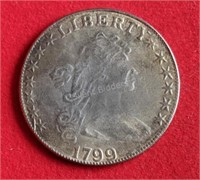 1799 Draped Bust Silver Dollar Coin