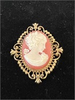 Vintage 1970’s AVON Cameo Perfume Glace Brooch Pin