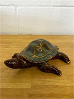 Ceramic TURTLE Collectible, Gold trim marked