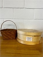 Vintage basket & modern cheese-box
