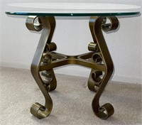 L - GLASSTOP ACCENT TABLE 18X24" (S3)