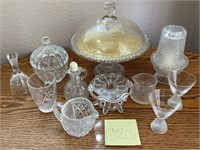 BELL, CANDY DISH, CAKE PLATE, CREAMER & MORE (C23)
