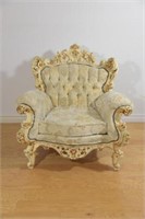 Baroque Style Italian Fruitwood Armchair