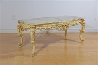 Gold Gilt Marble Coffee Table in a Baroque Finish