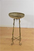 Wrought Iron & Hammered Bowl Display Stand