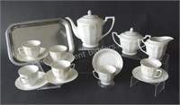 Tea Service Set w Six Cups & Condiment Set