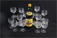 Sealed Sangria Castaneda Bottle w Glass Stemware