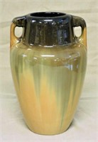 Fulper Brown over Yellow Flambe Vase.