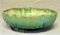 Large Fulper Green Crystalline Bowl.
