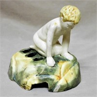 Weller Pottery Muskota Kneeling Child Flower Frog.