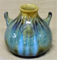 Fulper Three-Horned Flambe Vase.