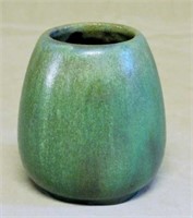 Fulper Textured Matte Green Vase.
