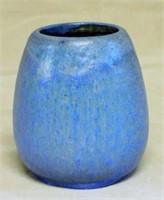 Fulper Textured Matte Blue Vase.