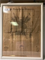 FRAMED ST LOUIS GLOBE DEMOCRAT PAPER - 1897