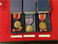 3 BOXED MEDALS