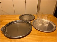 Plastic cups and serving trays