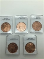 Copper Round Coins 1 OZ .999