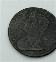 Early Colonial American Copper 1/2 Penny 1734