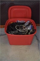 Large Red Bin of Stereo Cable & Electrical