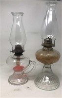 Glass Oil Lamps 18” and 16”
H