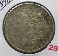 1890 Morgan Silver Dollar.