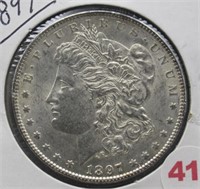 1897 Morgan Silver Dollar.