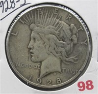 1928-S Peace Silver Dollar.
