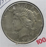 1934-S Peace Silver Dollar.