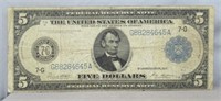 Series of 1914 $5 Large Federal Reserve Note.