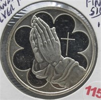 2001 Praying Hands One Troy Ounce .999 Fine