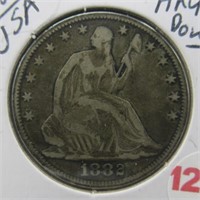 1882 Seated Half Dollar.
