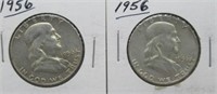 (2) 1956 Franklin Half Dollars.