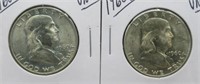 (2) 1960-D UNC Franklin Half Dollars.