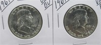 (2) 1961 BU/UNC Franklin Half Dollars.