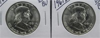 (2) 1961-D BU/UNC Franklin Half Dollars.