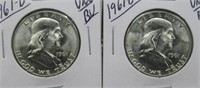 (2) 1961-D BU/UNC Franklin Half Dollars.