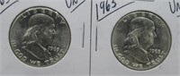(2) 1963 UNC Franklin Half Dollars.