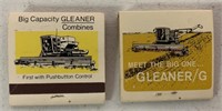 2 pcs Gleaner Combine Matchbooks