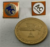 3 pcs Allis Chalmers Pins and Coin