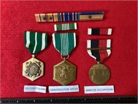 3 US WWII MEDALS AND RIBBONS