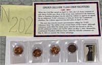 403 - LINCOLN PENNIES & COLLECTOR STAMP (N202)