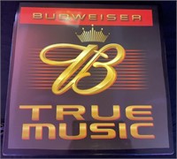 Lighted Budweiser true music sign Appox 18“ x 18“