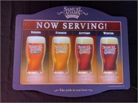 Samuel Adams seasonal beer sign, lighted, 21“ x