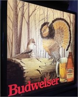 Budweiser Lighted grouse sign 18“ x 18“